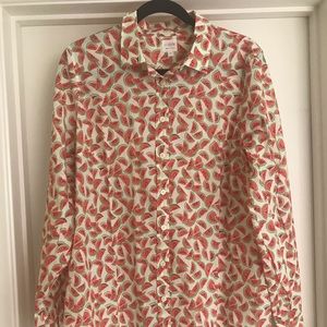 NWOT J Crew Button up watermelon print perfect fit